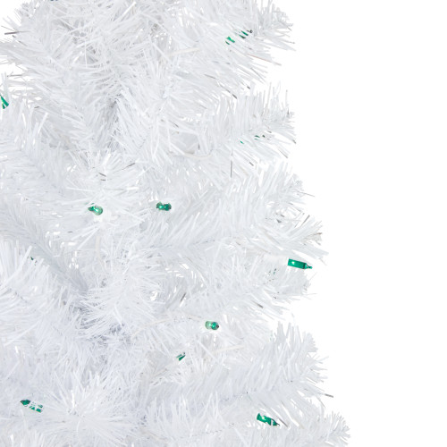 3' Pre-Lit Medium White Pine Artificial Christmas Tree - Green Lights