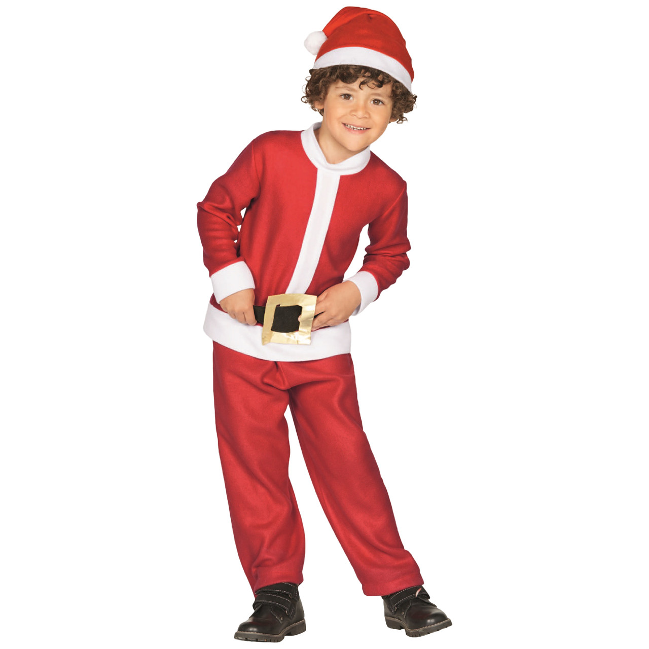 White and Red Santa Claus Boy's Christmas Costume - 4-6 Years