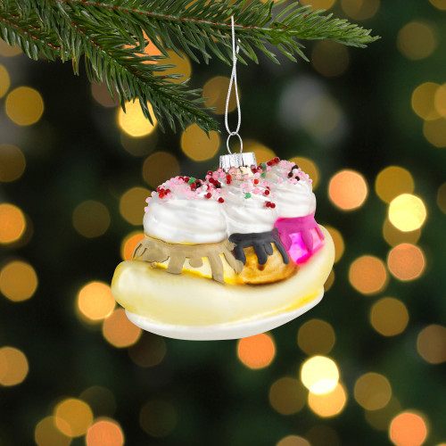 5" Banana Split Glass Christmas Ornament