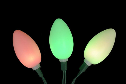 LED Color Changing C9 Novelty Christmas Lights - 3.75' Green Wire - 10ct