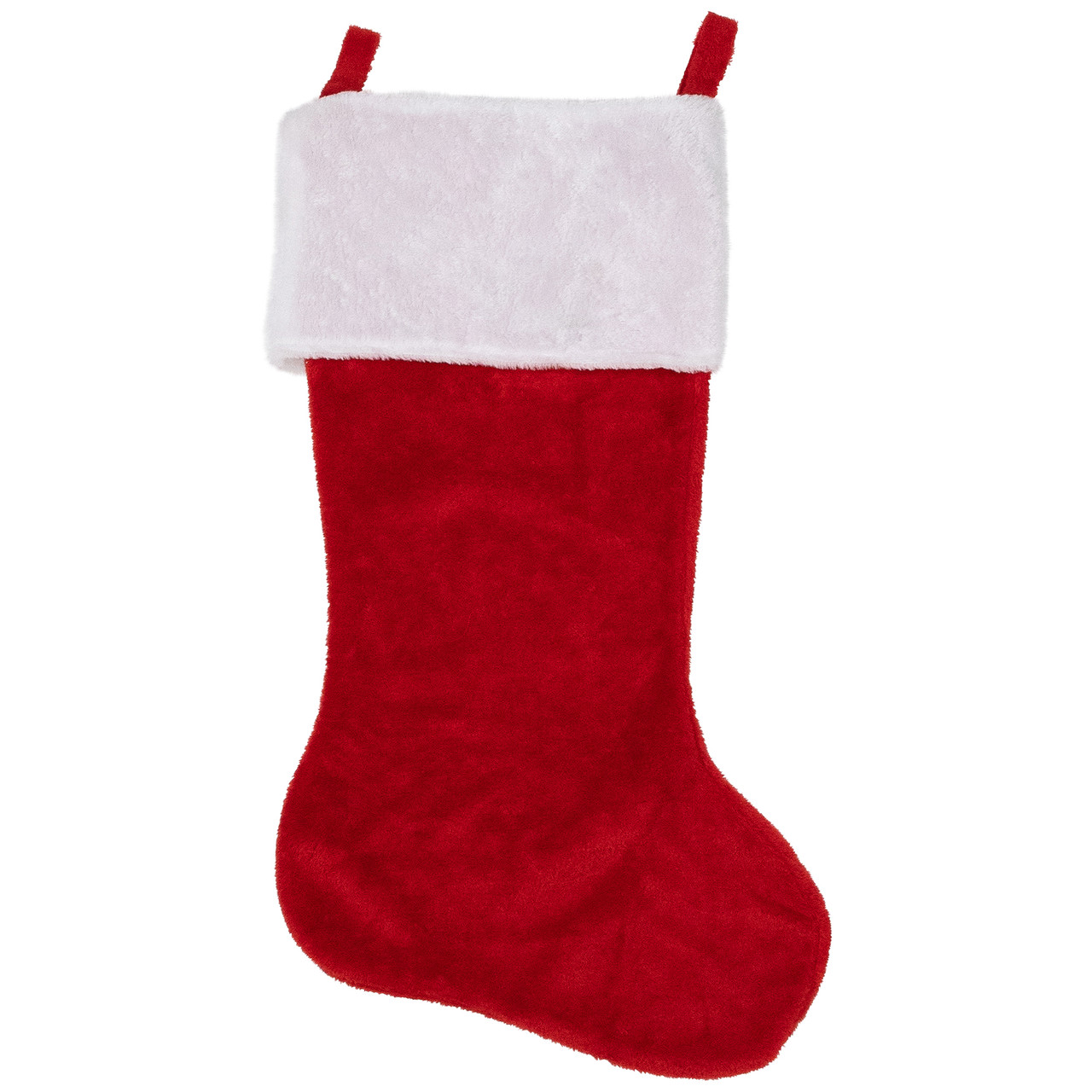 Traditional Plush Christmas Stocking with Cuff  - 36" - Red and White