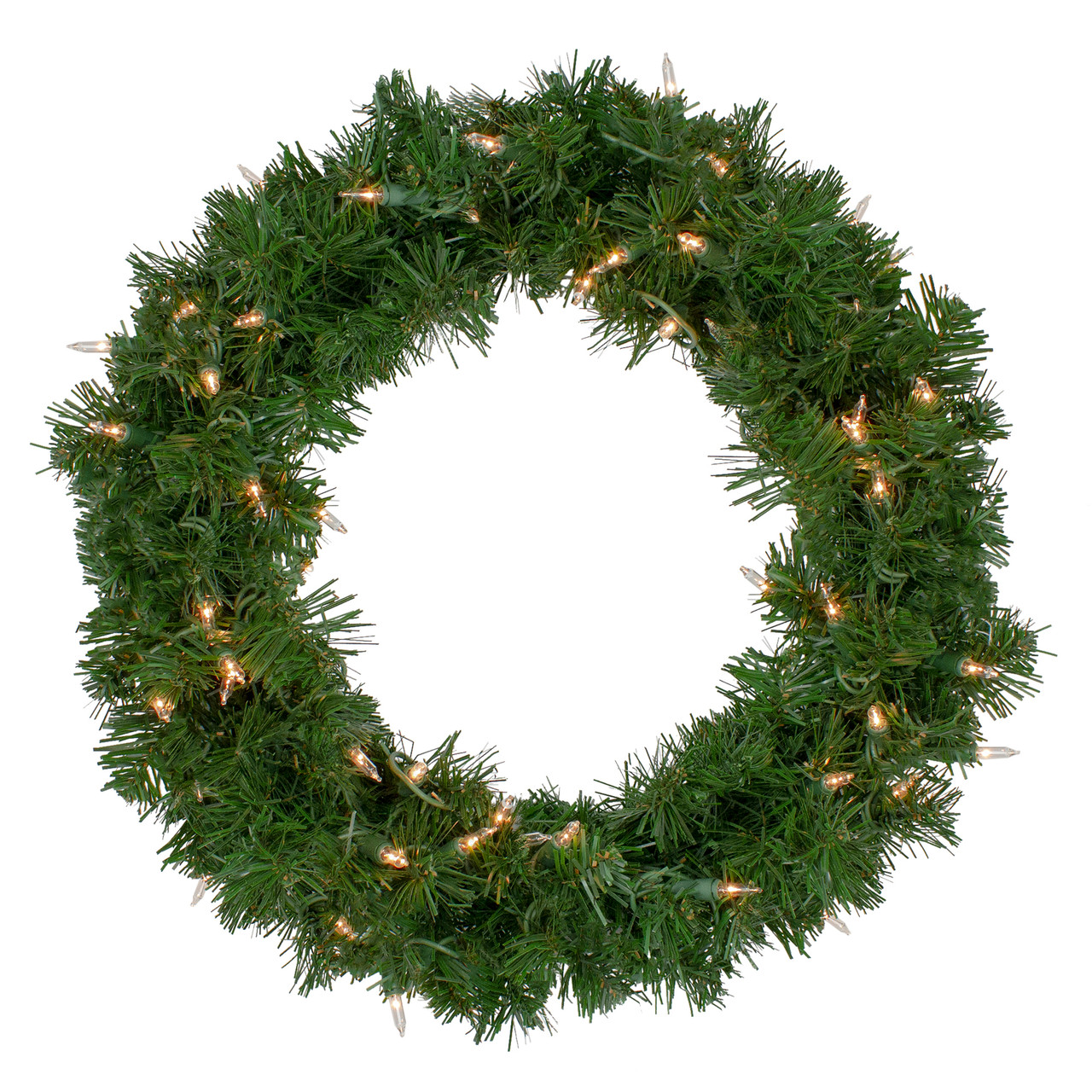Deluxe Windsor Pine Artificial Christmas Wreath - 18" - Clear Lights