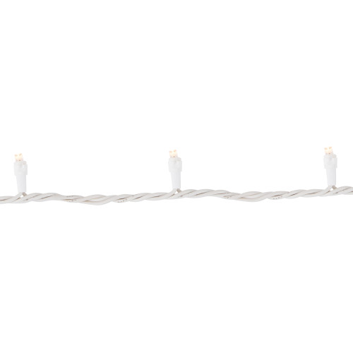 100ct Warm White LED Wide Angle Christmas Lights, 33ft White Wire