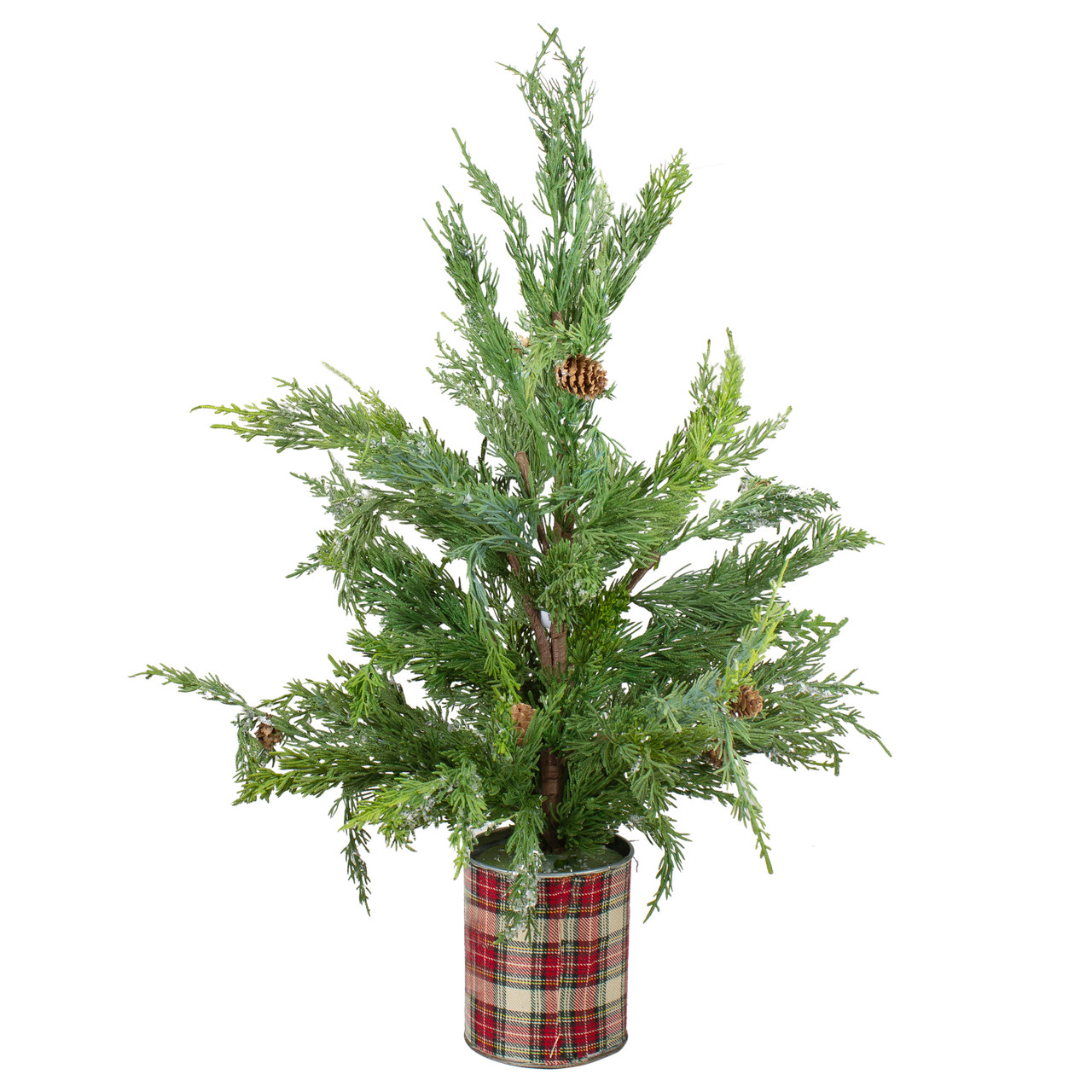 Real Touch?? Potted Iced Cedar Artificial Christmas Tree - 24" - Unlit