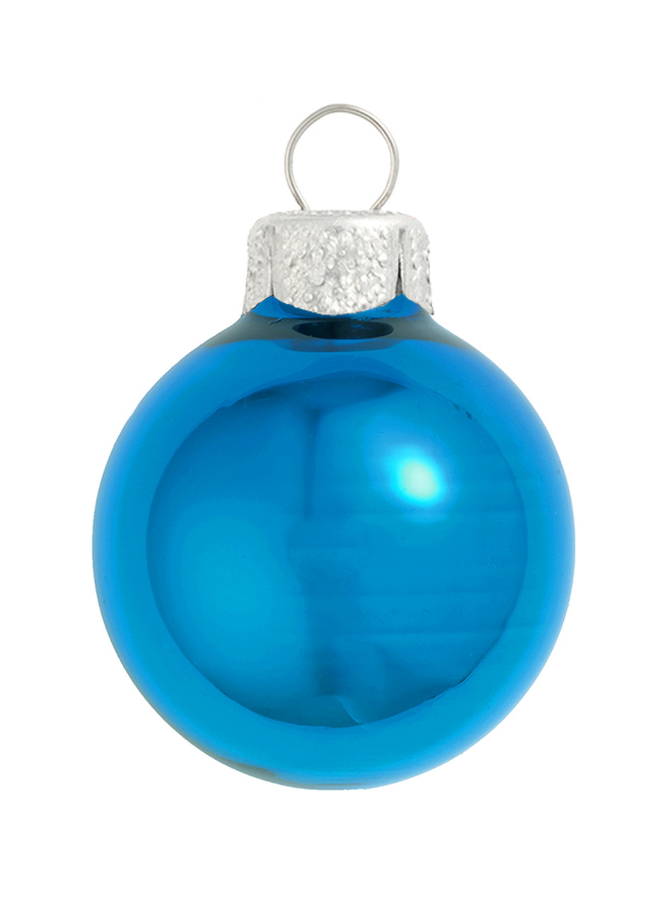 20ct Shiny Wedgewood Blue Glass Ball Christmas Ornaments 1.25" (30mm)