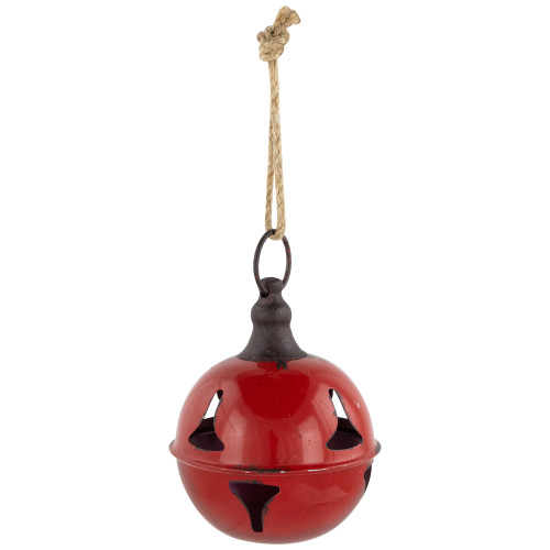 Jingle Bell Hanging Christmas Ornament - 4" - Red