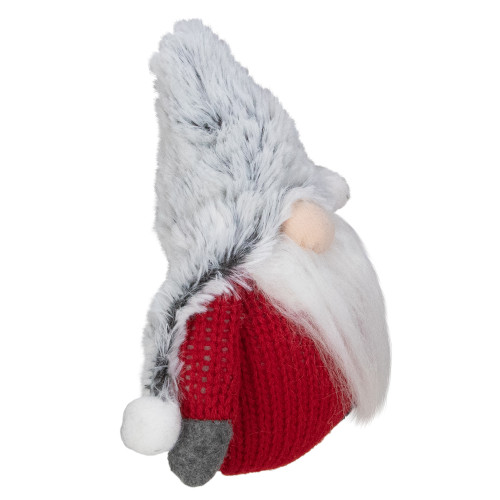 6" Plush Red and Gray Stuffed Christmas Gnome