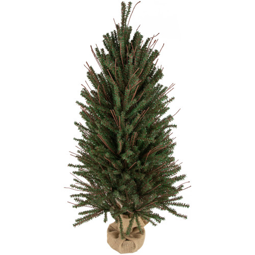 3' Green and Brown Medium Warsaw Twig Artificial Christmas Tree - Unlit