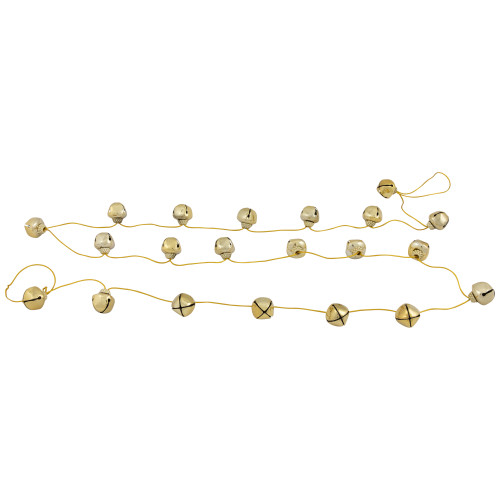 Shiny Metal Christmas Jingle Bells Garland - 7.5' - Gold