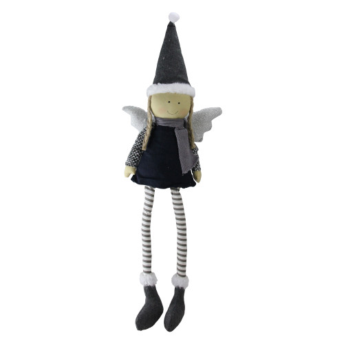 Angel Girl with Dangling Striped Legs Christmas Figure - 26.5"
