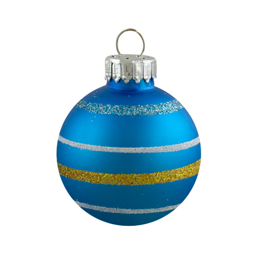 10ct Green and Blue Matte Glass Christmas Ball Ornaments 1.75" (45mm)