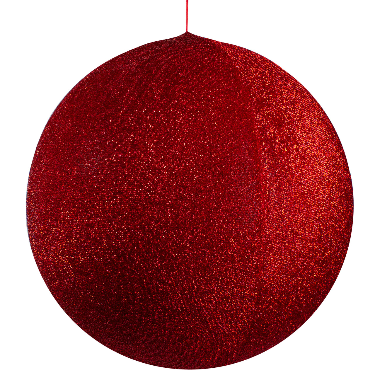Tinsel Inflatable Christmas Ball Ornament Outdoor Commercial Decoration - 27.5" -  Red