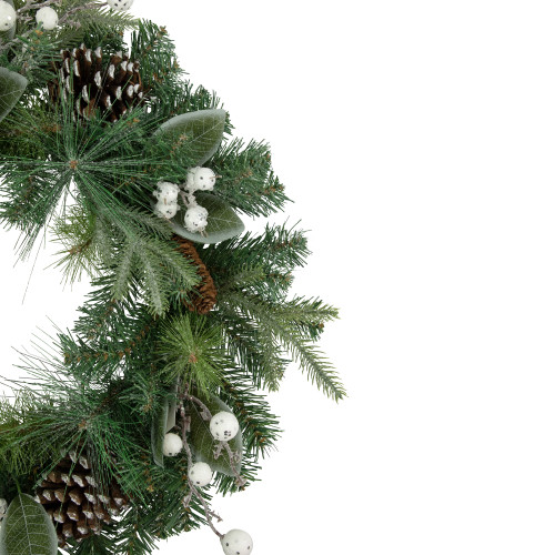 Real Touch? Frosted Mixed Pine Artificial Christmas Wreath - 24" - Unlit