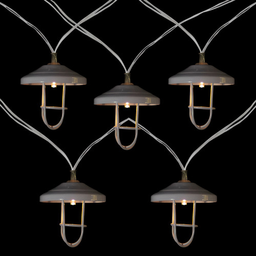 10 B/O LED Warm White Lantern Christmas Lights - 3' Clear Wire