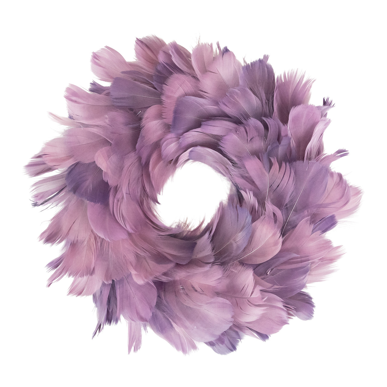 Layered Purple Feather Christmas Wreath, 10-Inch, Unlit