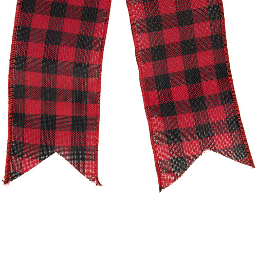 19" Buffalo Plaid Print 14 Loop Christmas Bow Tree Topper