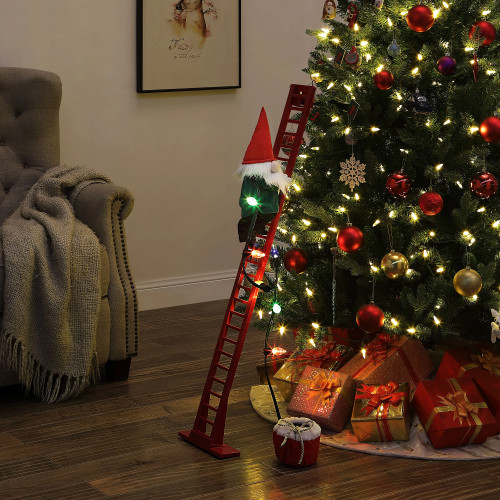 Mr. Christmas Animated and Musical Climbing Gnome with Light Strand Decoration
