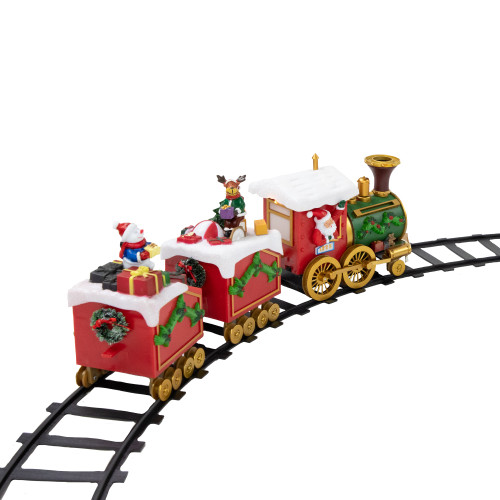 16-Piece LED Lighted Musical and Animated Christmas Village Train