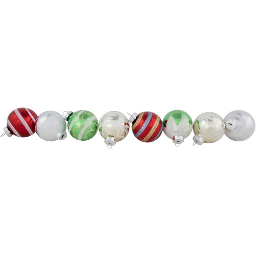 12ct Multi Color Vintage Design Glass Ball Christmas Ornaments 2.25" (55mm)