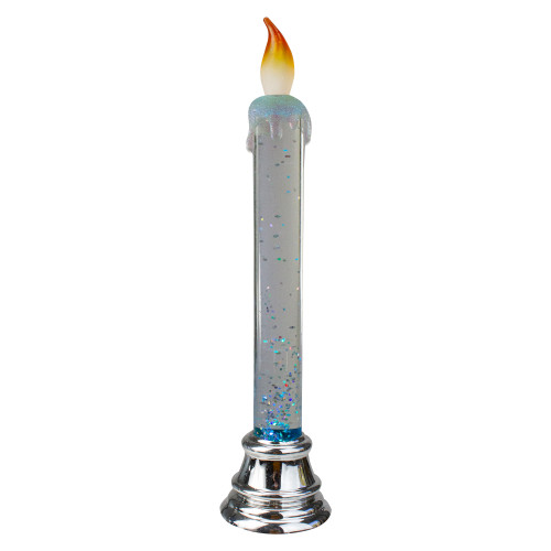 Glittered LED Flameless Christmas Candle - 9.25"