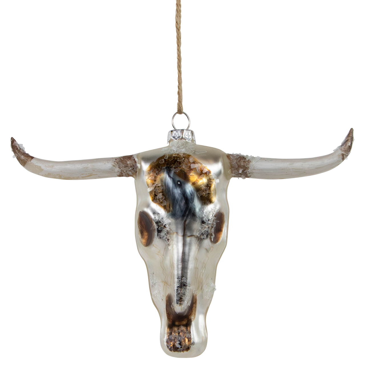 5.5" Longhorn Glass Christmas Ornament