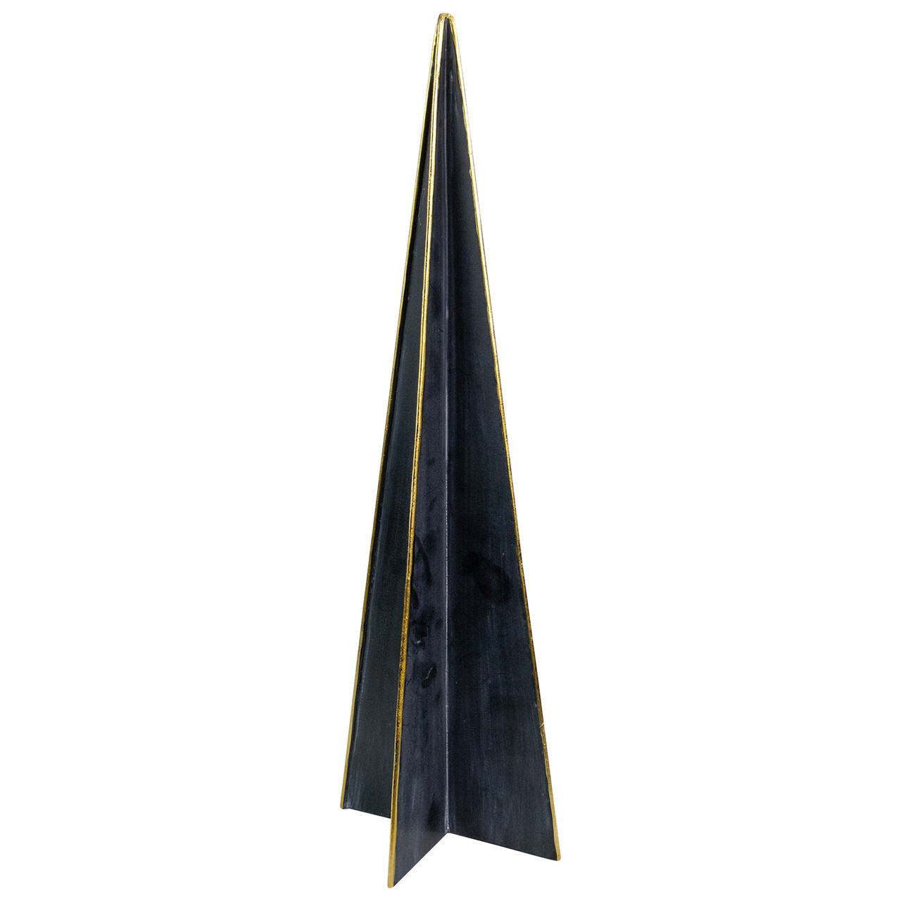 Triangular Christmas Tree Decoration - 15" - Blue and Gold