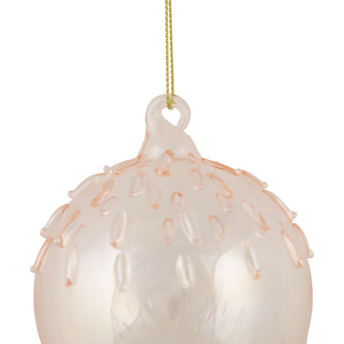 3" Pink Iridescent Glass Christmas Ball Ornament