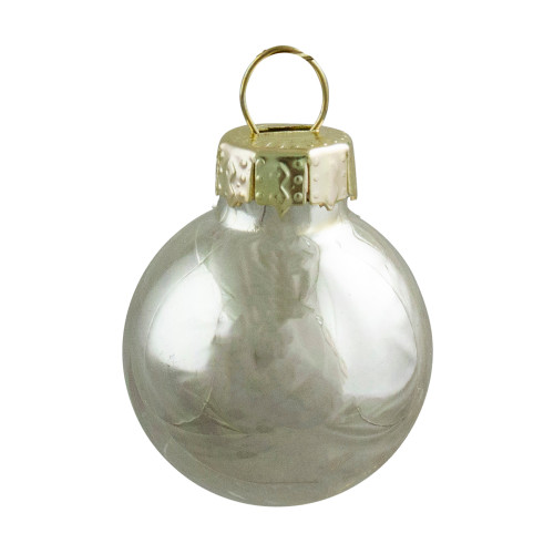 24ct Shiny and Matte Champagne Gold Glass Ball Christmas Ornaments 1" (25mm)