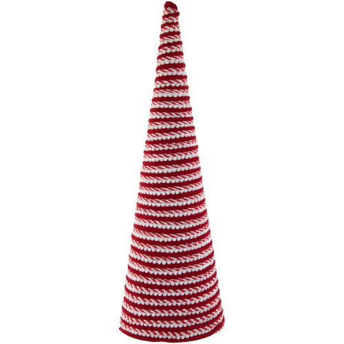Candy Cane Swirled Christmas Cone Tree - 19.5" - White and Red