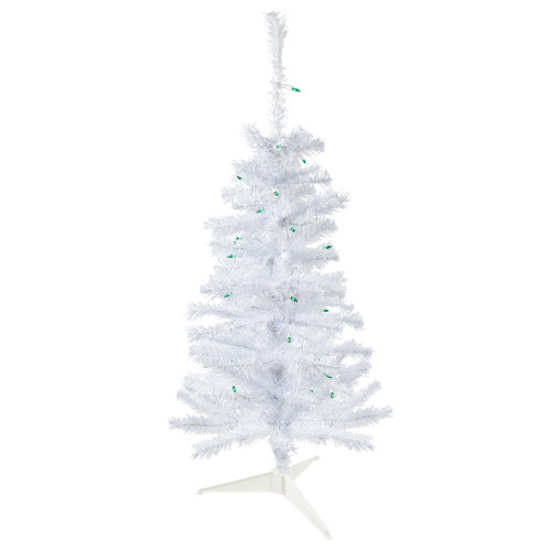 3' Pre-Lit Woodbury White Pine Slim Artificial Christmas Tree, Green Lights