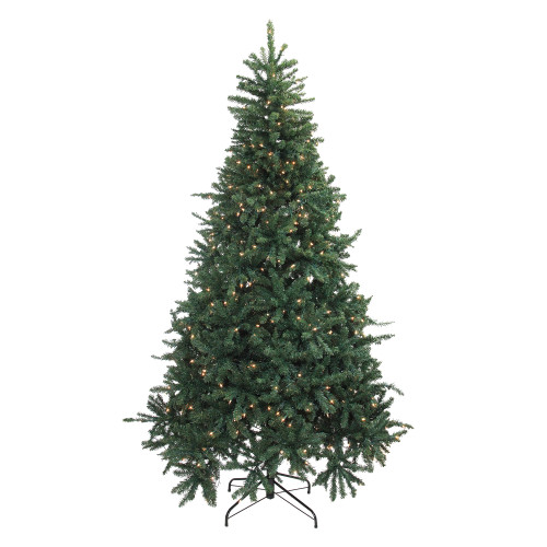 7.5' Pre-Lit Full Northern Pine Artificial Christmas Tree, Clear Lights