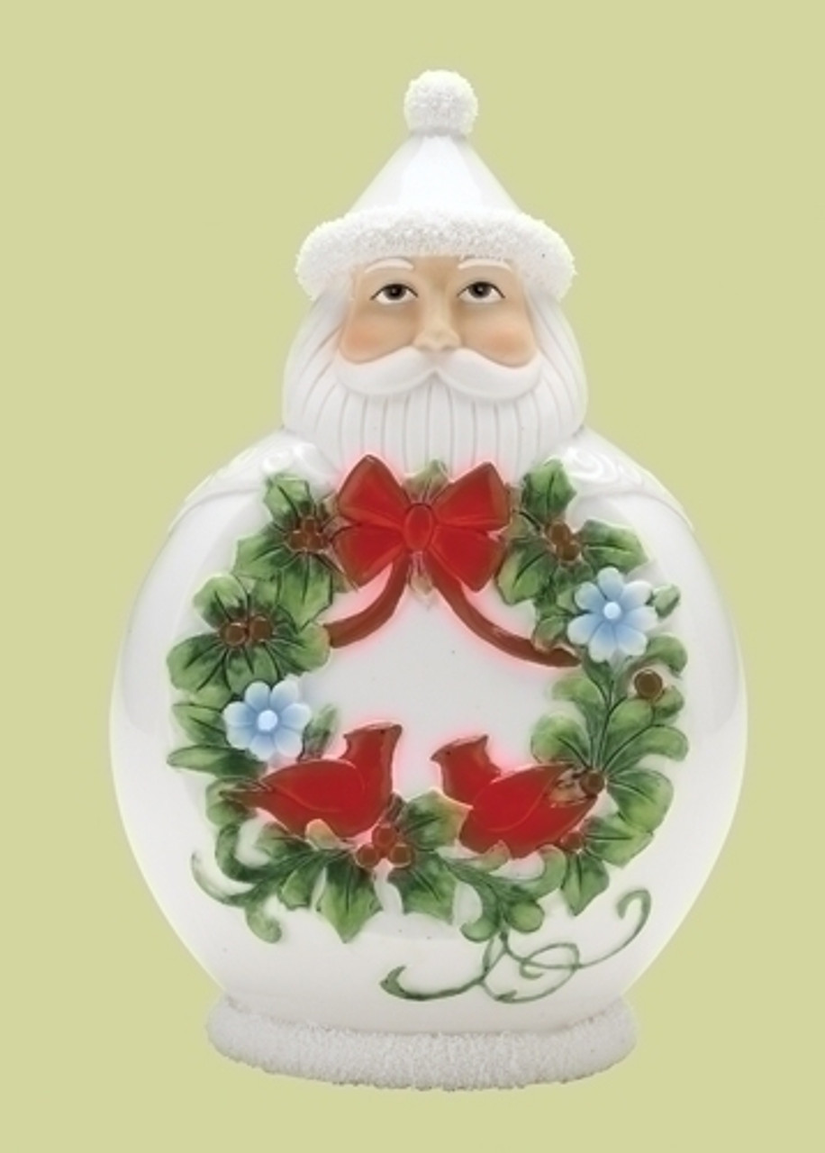 7.5" White and Green Scandinavian Santa Claus Christmas Figurine