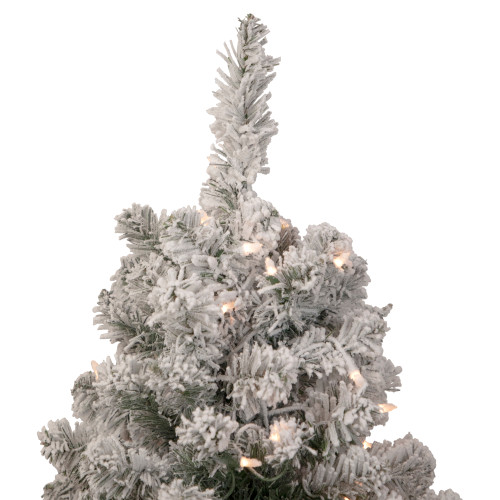 3' Pre-Lit Heavily Flocked Madison Pine Medium Artificial Christmas Tree, Clear Lights