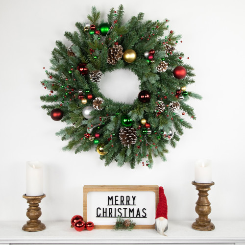 6.75" Traditional Colors Shatterproof Ball Ornament Christmas Pick