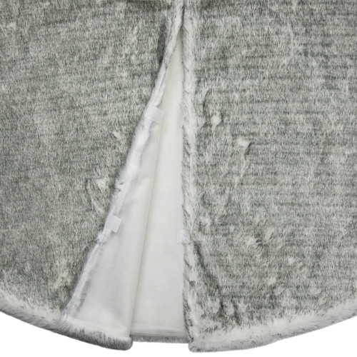 Silver Fox Faux Fur Christmas Tree Skirt - 48"