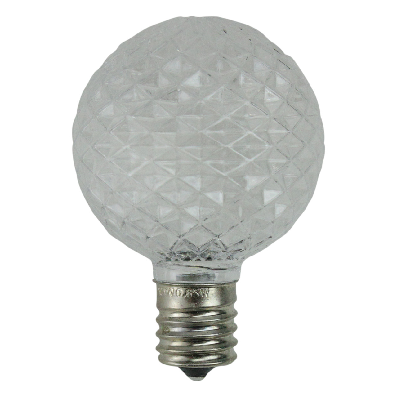 Pack of 25 Faceted LED G50 Clear Christmas Replacement Bulbs