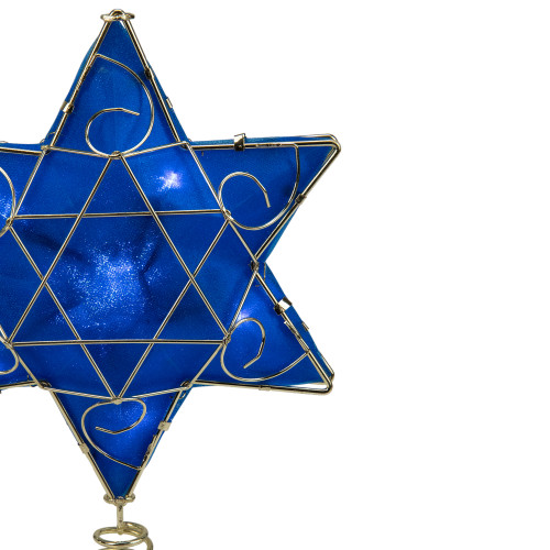 Blue and Gold Colored Hanukkah Star LED Tree Topper 11.5"