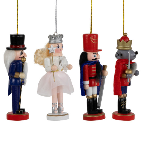 The Nutcracker Suite Christmas Figures -  5.25" - Red and Blue - Set of 4