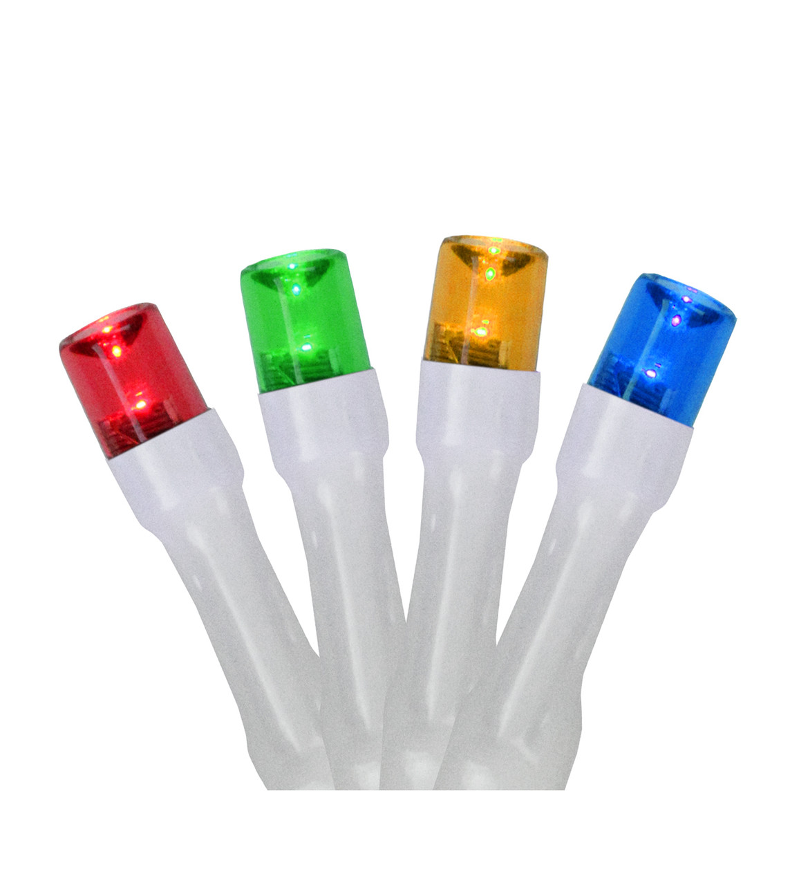 Battery Operated LED Christmas Lights - Multi-Color - 9.5' White Wire - 20ct