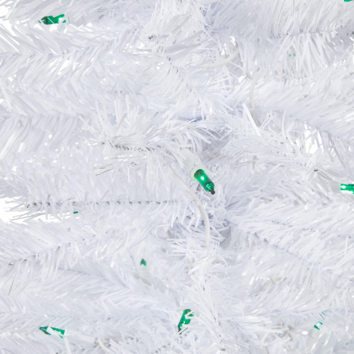 3' Pre-Lit Woodbury White Pine Slim Artificial Christmas Tree, Green Lights