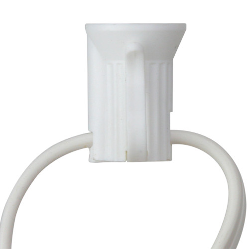 Commercial C7 Christmas Light Socket Set - 100' - White - 12" Spacing