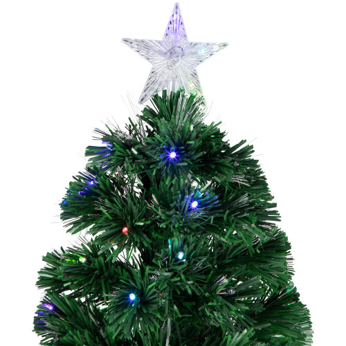 6' Pre-Lit LED Fiber Optic Color Changing Christmas Tree with Star Tree Topper
