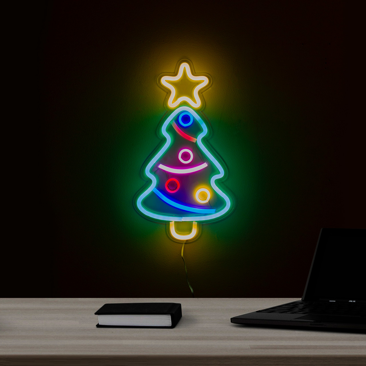 15" LED Lighted Neon Christmas Tree Wall Sign