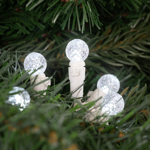 LED G12 Berry Christmas Lights - Pure White - 16' White Wire - 50 ct