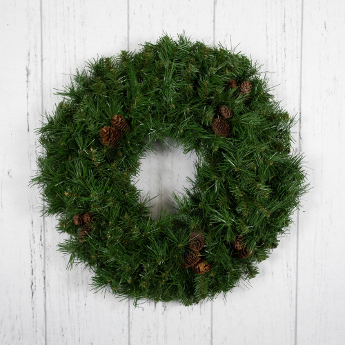 Dakota Red Pine Artificial Christmas Wreath with Pine Cones - 24" - Unlit
