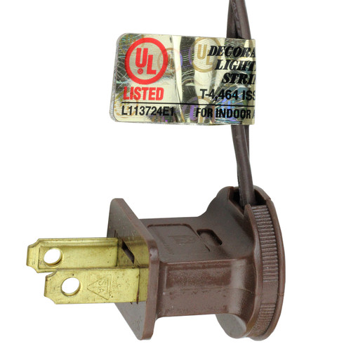 70-Count Pure White LED Faceted C6 Christmas String Lights, 23ft Brown Wire