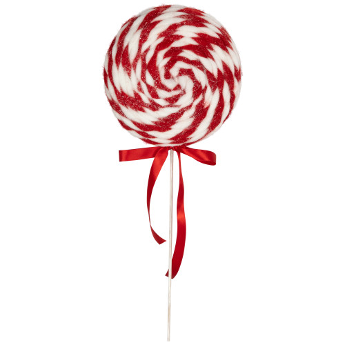 Twisted Yarn Peppermint Lollipop Christmas Pick - 19.25"
