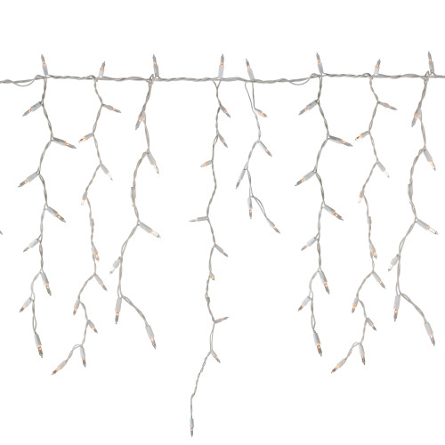 300 Count Clear Mini Icicle Christmas Lights - White Wire