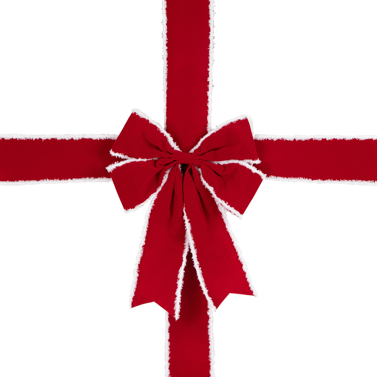 14' Red and White Velvet Christmas Door Bow