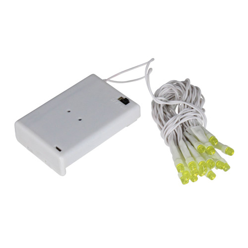 20 Pre-Lit Green Battery Operated LED Wide Angle Christmas Lights - 6.25 ft White Wire